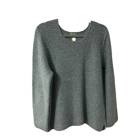 LL BEAN Grayish Blue Knit Sweater - Picture 1 of 3